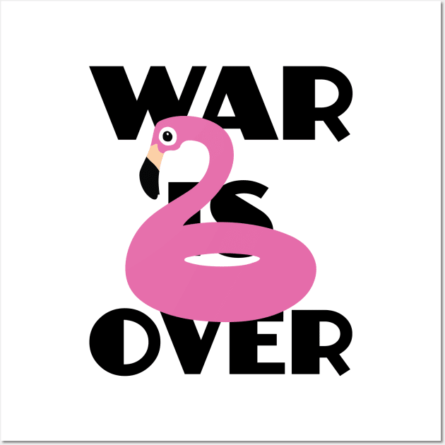 War is Over - Pink Pool Flamingoo Wall Art by flaminglet